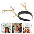 thumbnail image 3 of Diadema de cuernos artificiales para cosplay, diadema para el cabello, accesorios para el cabello, talla dorada, 3 of 7