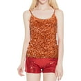 thumbnail image 2 of Tank Tops for Women Sequin Camisole Adjustable Strap Sleeveless Top, 2 of 4