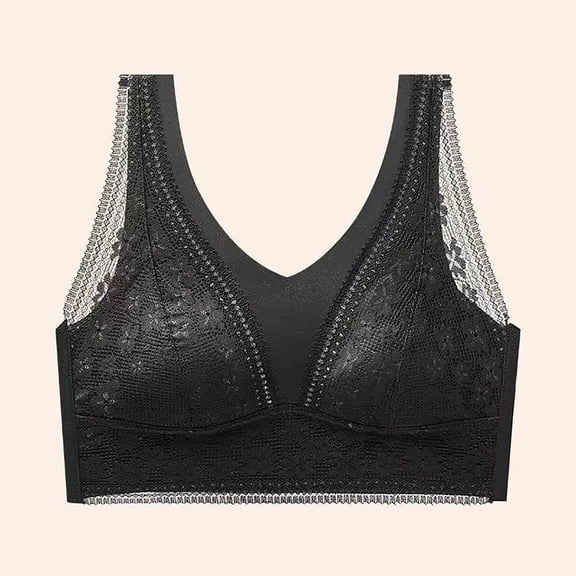 Fatuov Women's Push Up Bras Full Coverage Comfortable Lace Bras for Daily Wireless Underwear 32B