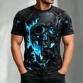 thumbnail image 2 of IWRICH Graphic T-Shirts for Men Novelty 3D Print Skeleton Tee Shirts Summer Short Sleeve Tee Top Sky Blue M, 2 of 5