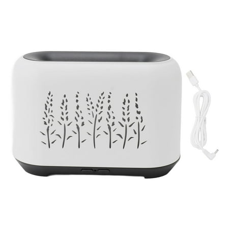 

Cccanaooolceie Flame Aroma Diffuser Quiet Auto Off Protection USB Essential Oil Diffuser Humidifier with Colorful Light 130ml White