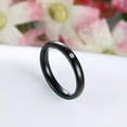 thumbnail image 6 of 3mm White CZ Silver/Gold/Black Band Women's Stainless Steel Wedding Ring Sz 5-9, 6 of 7