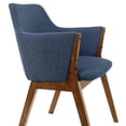 thumbnail image 6 of Renzo Blue Fabric and Walnut Wood Dining Side Chairs - Set of 2, 6 of 8