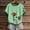 Light Green, variant on St. Patrick's Day Shirts Women Trendy Animal Shamrock Print Knitted Ribbed Short Sleeve Tops Casual Crew Neck Tees For Daily Wear