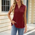 thumbnail image 4 of Tank Tops For Women Solid Color Lapel Loose Sleeveless Vest Fashion Casual Top Camisole Tops For Women, 4 of 7