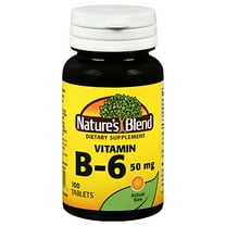 Nature's Blend Vitamin B-6 Tablets, 50 mg, 100 Count