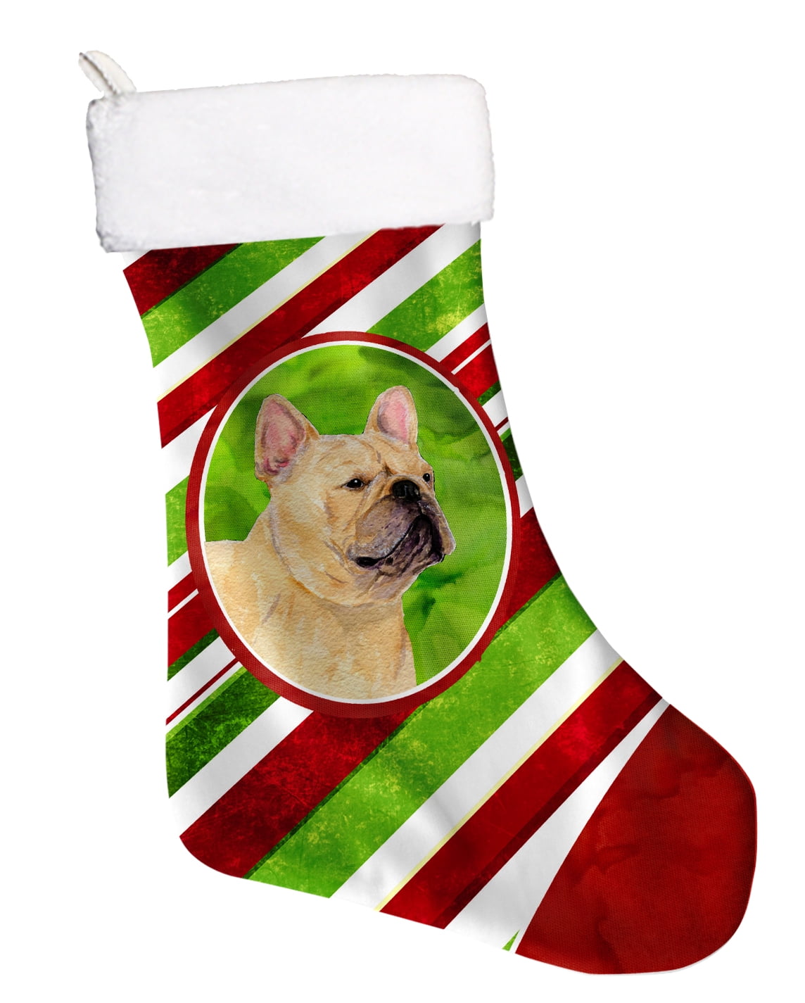 French Bulldog Candy Cane Christmas Stocking SS4554 - Walmart.com ...