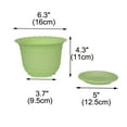 thumbnail image 2 of Uxcell Home Office Garden Plastic Floral Pattern Plant Flower Pot Light Green w Tray, 2 of 2