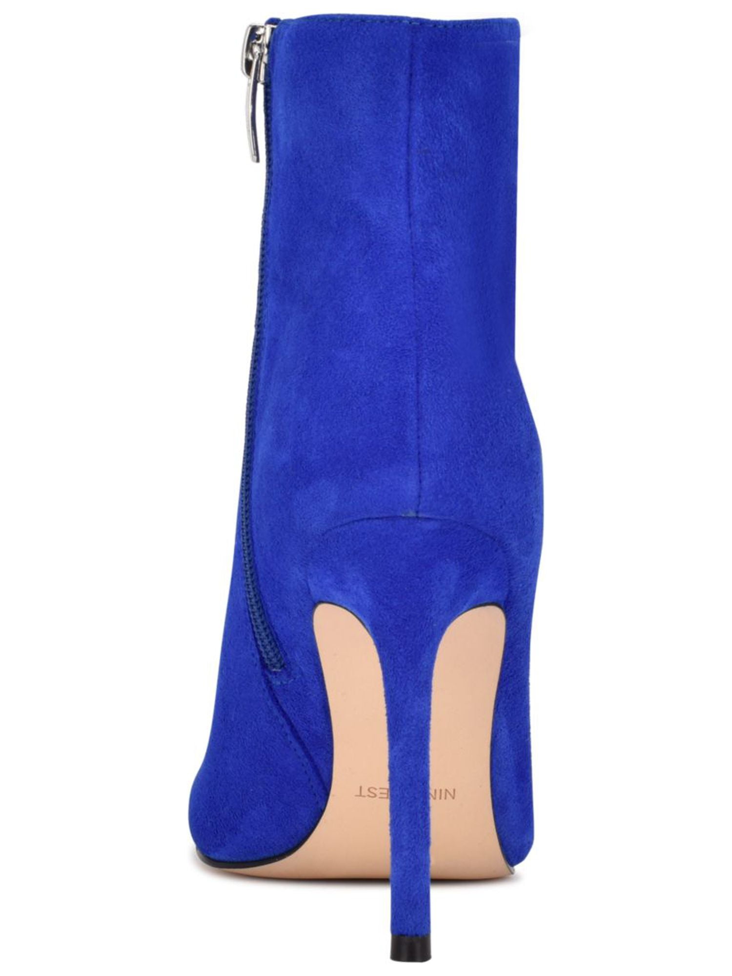 NINE WEST Womens Blue Padded Farrah Pointed Toe Stiletto Zip-Up