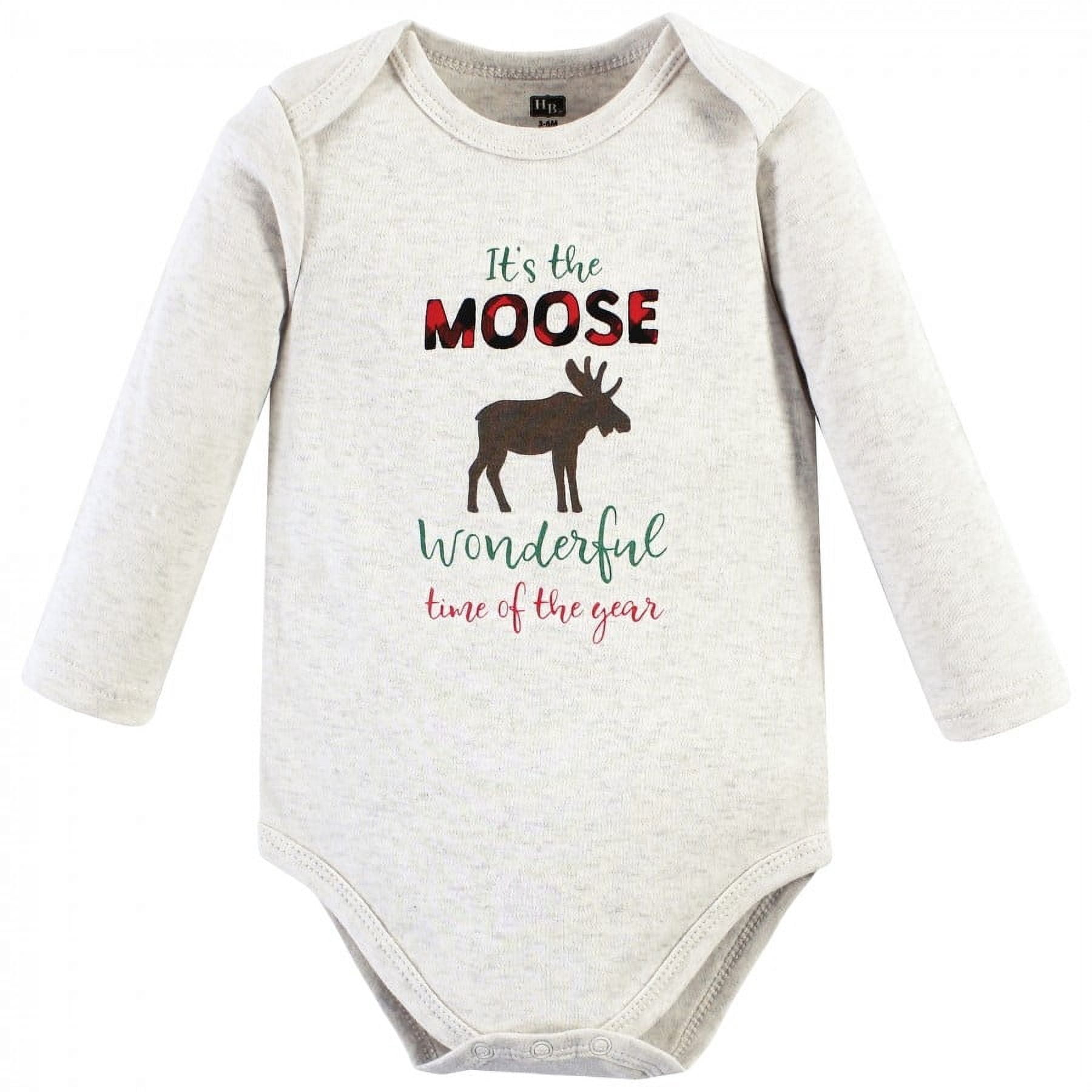 Hudson Baby Cotton Long-Sleeve Bodysuits, 3- Pack, Newborn- 24 Months