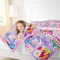 thumbnail image 4 of Manfei Cute Cartoon Daisy 7-Piece Twin Bedding,Colorful Kawaii Schoolbag Bedding Comforter Set,Pink Reversible, 4 of 7