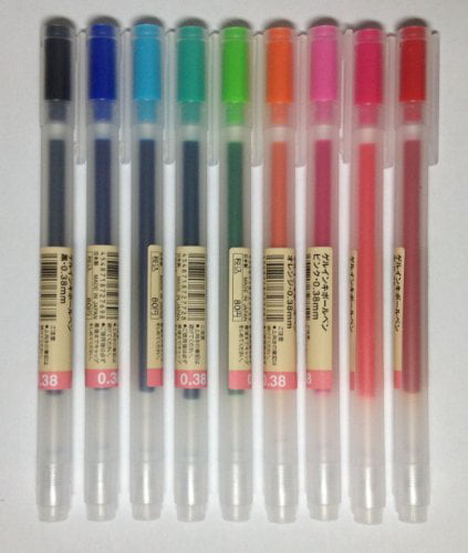 MUJI Genuine Japan 0.5 mm Non-Toxic Gel Ink BLACK 5 Pens from Osaka 