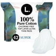 thumbnail image 2 of L. Ultra Thin Pads, Super Absorbency, 42 Ct, 100% Pure Cotton Top Layer, 2 of 16