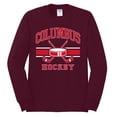 thumbnail image 2 of Wild Bobby City of Columbus Hockey Fantasy Fan Sports Men's Long Sleeve Shirt, Maroon, XX-Large, 2 of 5