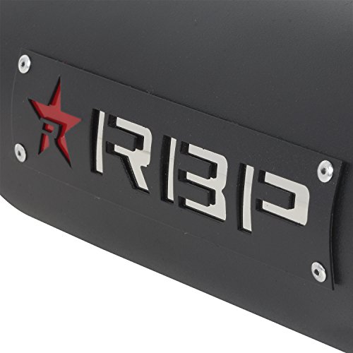 // Outlet 6in // L RBP RX-1 High Heat Textured Dual Badged Exhaust Tip Inlet 4in