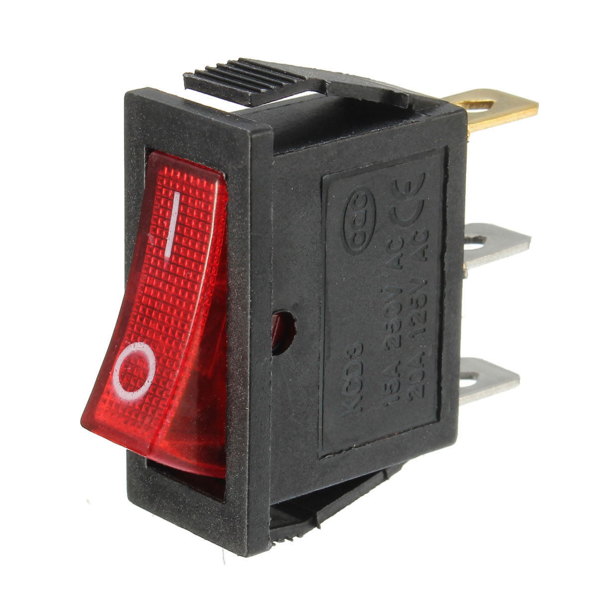 2X Red LED Light 3-Pin ON//Off 1//2 x 1 Rectangular Rocker Switch AC 15A//250V