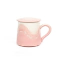thumbnail image 1 of Taza rosa ámbar, juego de 1 taza de café de cerámica esmaltada con tapa, capacidad de 325 ml for recuerdo de niña, 1 of 6