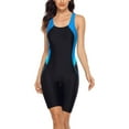 thumbnail image 1 of Women's Boyleg One Piece Swimsuit Racerback Athletic Bathing Suit, 1 of 9