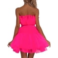 thumbnail image 4 of DYMADE Women Strapless Gauze Bowknot Fluffy Skirt Light Dress, 4 of 4