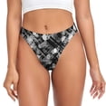 thumbnail image 1 of Fotbe Seamless Pattern With Skulls Tanga Sin Costuras para Mujer con Estampado – Panties Invisibles, Transpirables y Cómodos para Uso Diario-4X-Large, 1 of 6