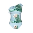 thumbnail image 4 of Yiaed Dog Wrapped in Towel Print Women One Piece Swimsuits Tummy Control One Shoulder Bathing Suits Pattern Ruffle Swimwear-Small, 4 of 8