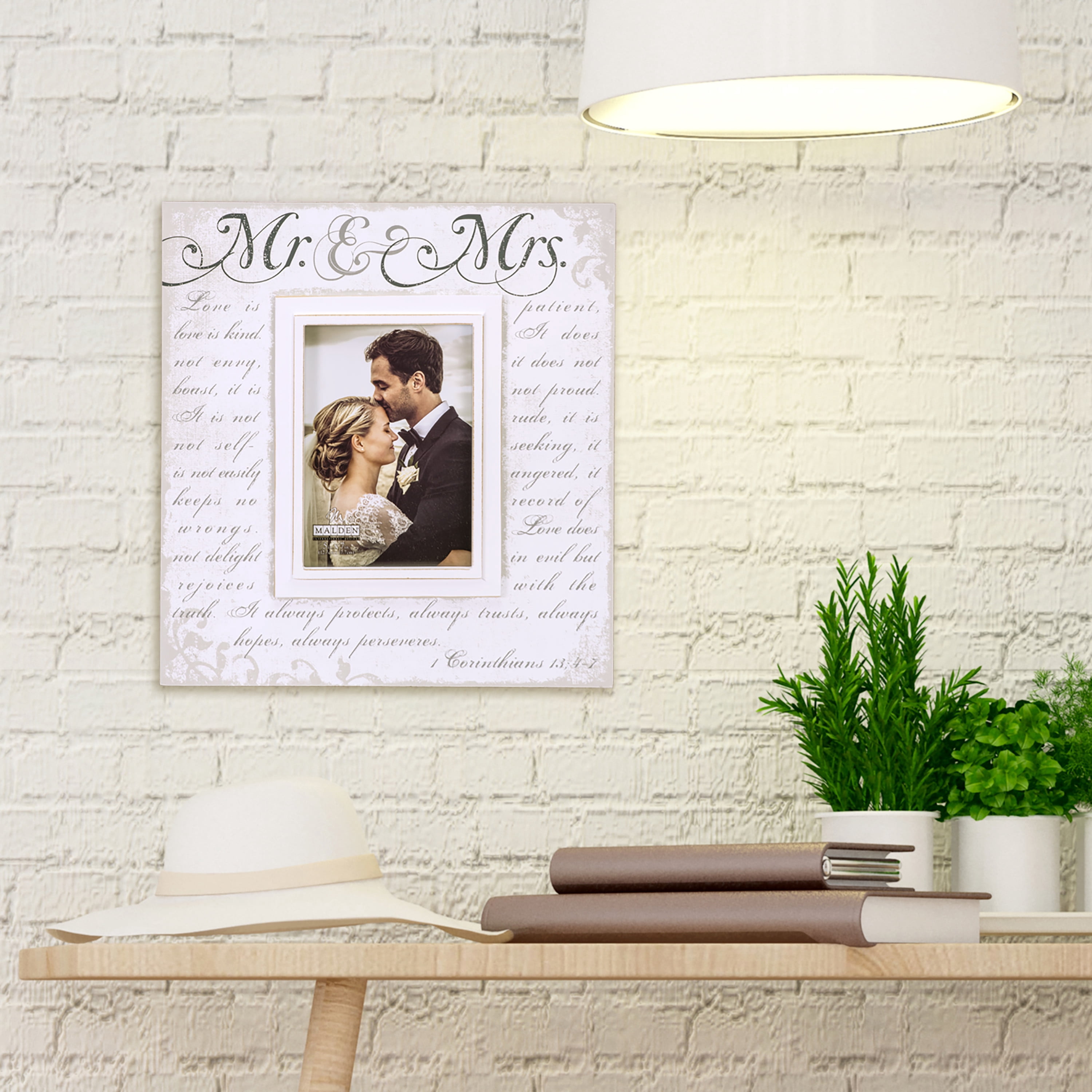 Malden 5" x 7" Mr. & Mrs Wedding Photo Picture Frame
