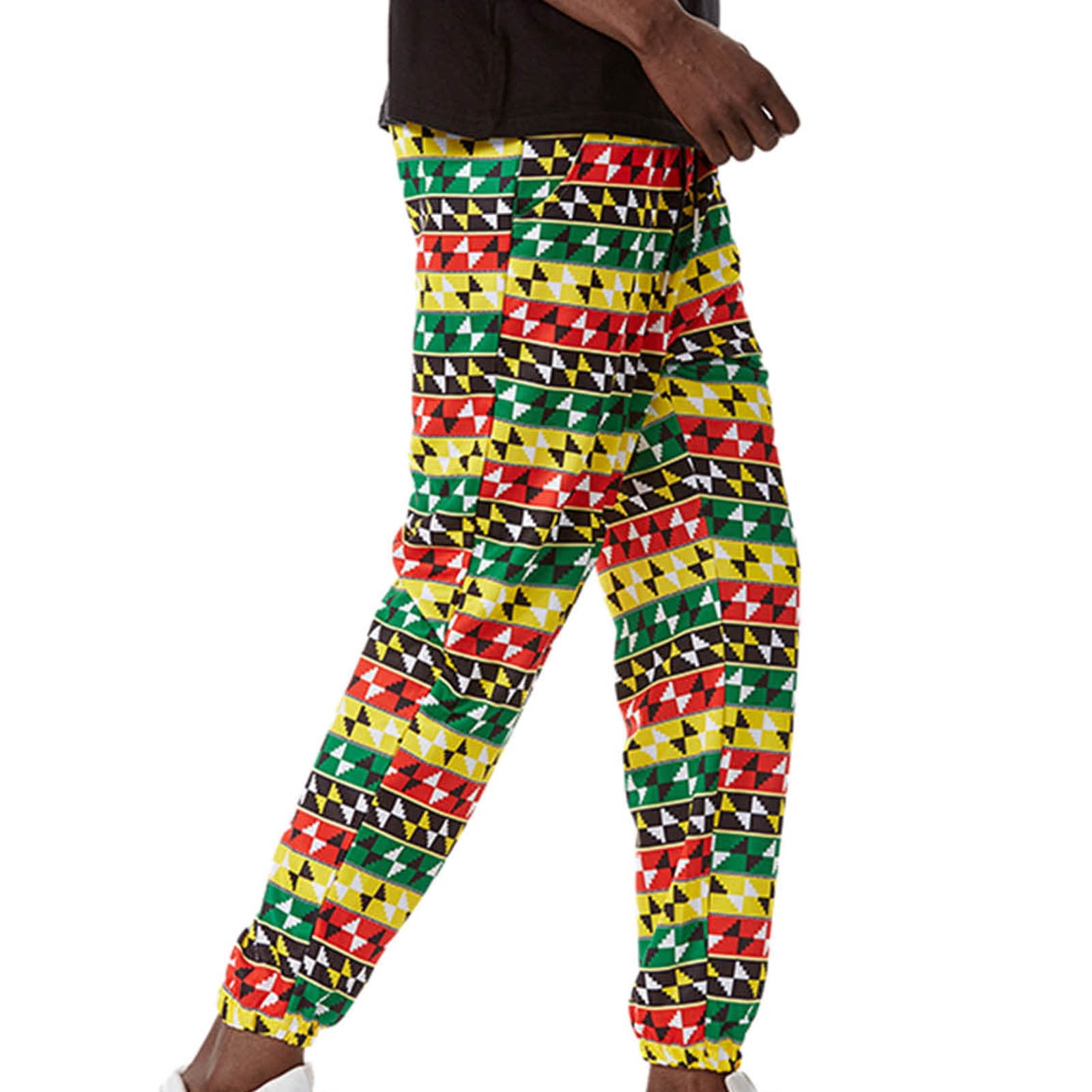 Men's Floral Sweatpants Joggers Harem Pants Capri Pants Fashion Boho Print Mid Waist Laceup