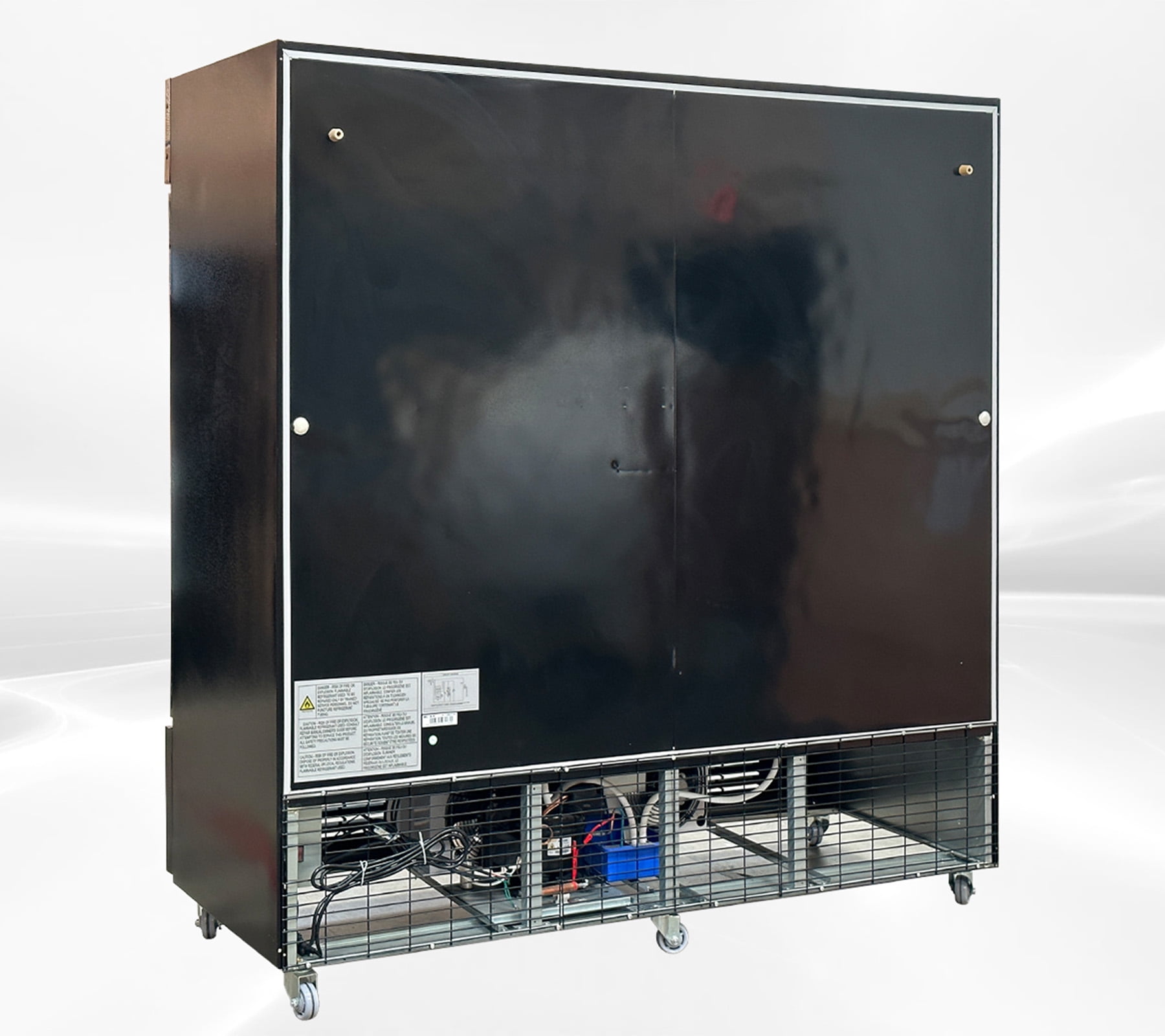 78 Inch Commercial 3 Glass Door Merchandiser Refrigerator 69 Cu Ft Beverage Display Cooler NSF ETL Certified Black