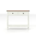 thumbnail image 6 of GZXS Vintage Console Table in Antique White, Wooden Storage Sofa Table with Two Drawers and Open Shelf, 39.37"L x 11.61"W x 32.08"H, 6 of 8