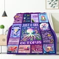 thumbnail image 5 of Octopus Blanket Gifts for Women Mom Girls Just A Girl Who Loves Octopus Throw Blanket Gifts for Kids Adults Warm Soft Octopus Blankets for Sofa Bed Camping Decor (50" L X 40" W), 5 of 6