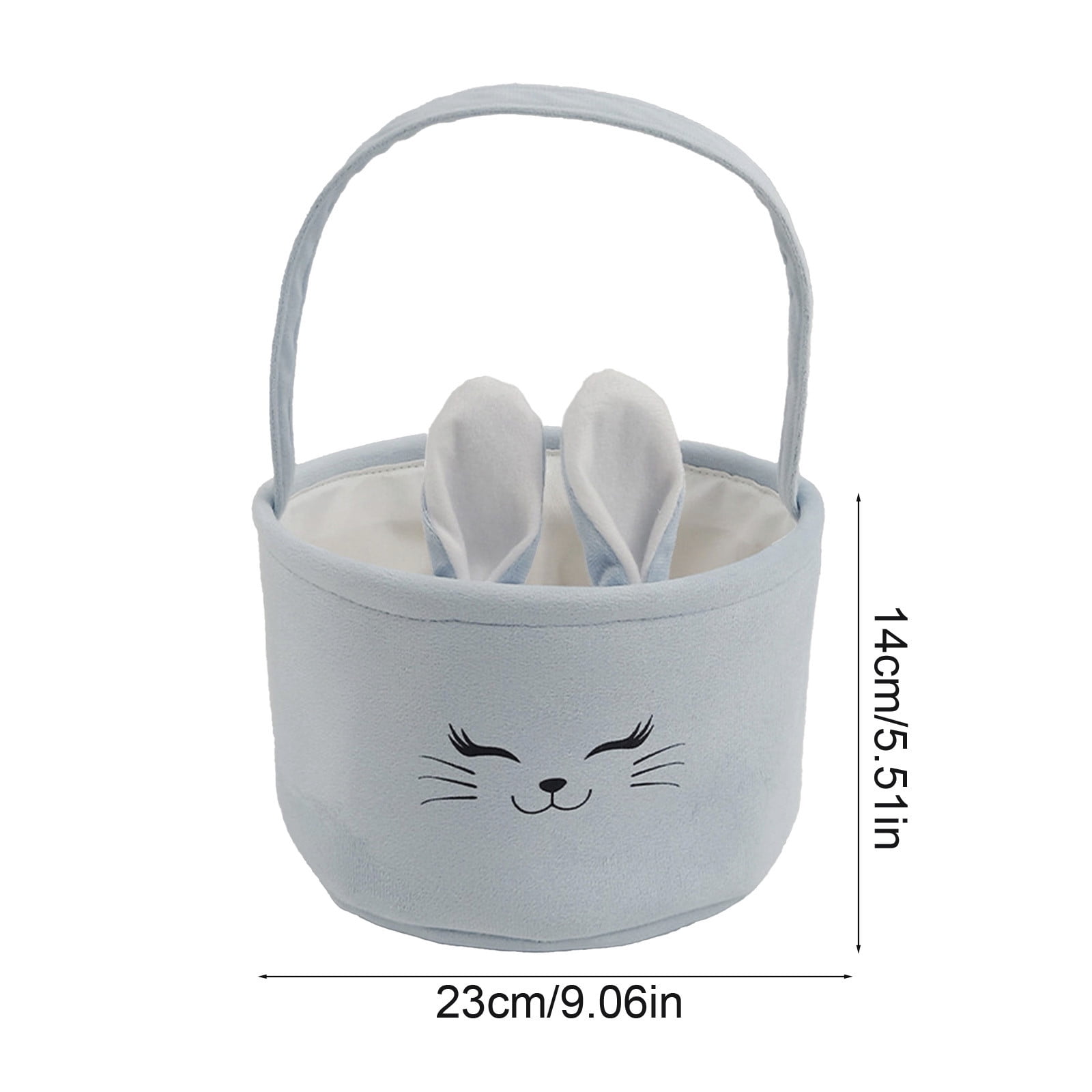 REZUOFI 1 Pcs Easter Basket with Bunny Ears Foldable Tote Bag for Egg Hunt Party Gifts Storage and Decorations Personalized Canvas Carryall