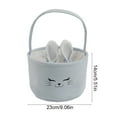 thumbnail image 3 of POLISE Spaces Easter Bunny Ears Basket – 9x5.5 Inch Cloth Bunny Shape Bag with Handles, Spring Velvet Easter Egg Candy Tote, Holiday Party Favor Storage Basket Home Decor, 3 of 6