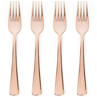 Efavormart 24 Pack | 8" Glossy Gold Heavy Duty Plastic Silverware Forks ...