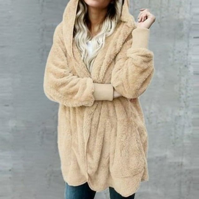 MKLEKYY Women Leather Jacket Women's Two Way Wear Longline Jacket Warm Open Cardigan with Pockets