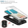 thumbnail image 5 of Dteck Case for Samsung Galaxy A53 5G,Shockproof Rubber Rugged Ring Holder Kickstand Case Slide Camera Lens Protector Hybrid Card Holder Pocket Lightweight Cover,White+Black, 5 of 9