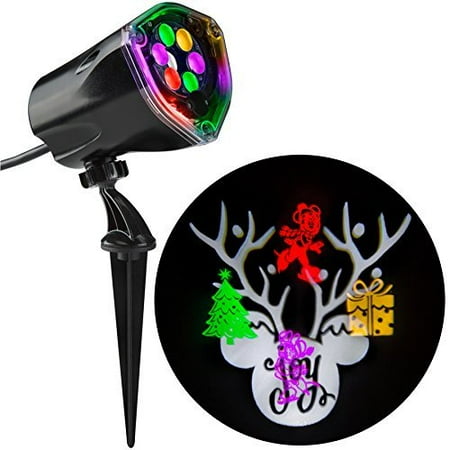 Decorative Spotlights Indoor Gemmy Mickey and Minnie Fantastic Flurry + Silhouette LED Projection Spotlight Indoor/Outdoor Decoration ()