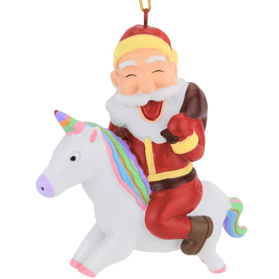 Tree Buddees Santa Riding A Unicorn Christmas Ornament
