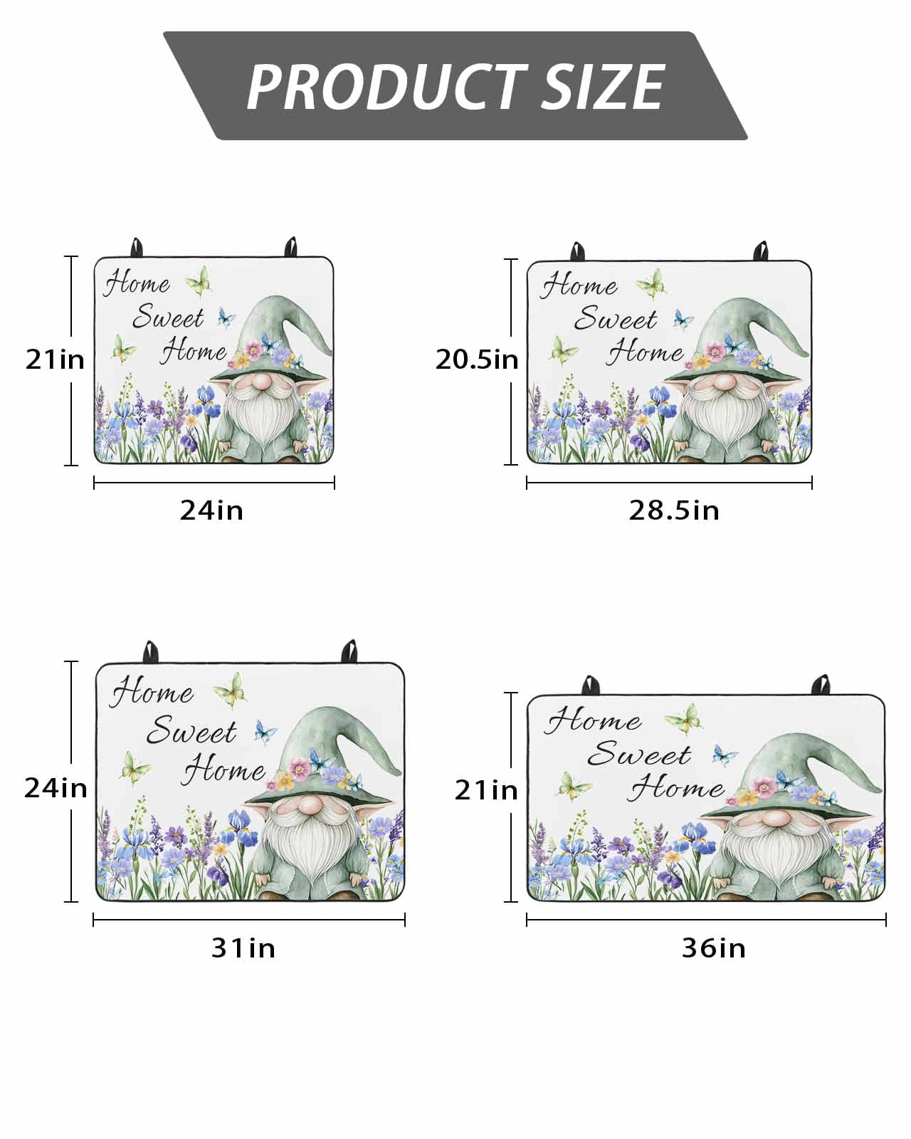 Stove Top Covers for Electric Stove 24x21 Inches, Spring Gnomes Heat Insulation Fireproof Glass Cooktop Protector, Watercolor Botanical Floral Buffalo Plaid Countertop Stovetop Cover for Kitchen