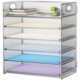 thumbnail image 1 of Organizador de archivos de malla Marbrasse de 6 niveles con asa, plateado, 1 of 6