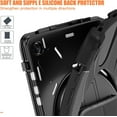 thumbnail image 6 of KOMI Case for Samsung Galaxy Tab A9 Plus 11" 2023 X210 X216 X218, Heavy Duty Shockproof Rugged 3 Layer Kids Durable Case with 360 Swivel Kickstand, Shoulder Strap & Hand Strap Black, 6 of 9