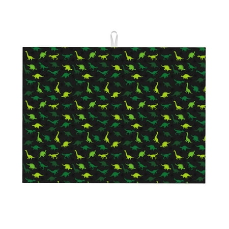 

Dish Drying Mat cute small Dinosaur Highly Absorbent Microfiber Drying Mat Kitchen Counter or Sink Drawer Liner 18x24 Kitchen Drying Mat Coffee Mat Kitchen Essentials