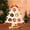 White, variant on Mini Tabletop Christmas Tree Wooden 8.7In Christmas Tree Desktop Decoration Xmas Tree with 7 Ornaments Holiday Party Christmas Decoration Set