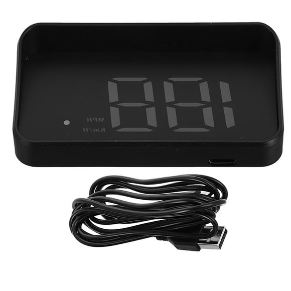 TEHAUX 1Set Black Vehicle Speedometer Display with Green LCD Compass and Kilometer Tracking USB