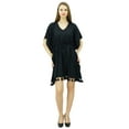 thumbnail image 6 of Bimba Women's V-Neck Tassel Kaftan Short Drawstring Waist Caftan Beachwear Coverup Dress, 6 of 9