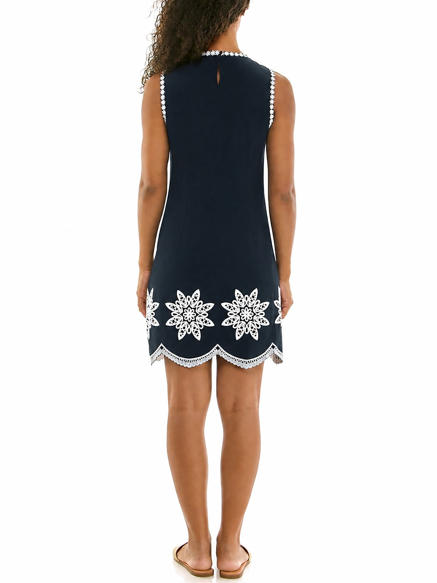 Nanette Lepore Women's Sleeveless Poplin Dress with Embroidery, Sizes XS-XXXL