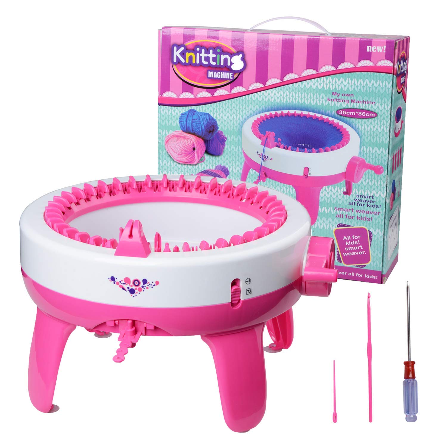 Children Kids Weaving Toy DIY Knit Kit 22Pin Knitting Machine Hand