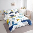 thumbnail image 2 of Castle Fairy Cartoon Mixed Sea Fish 7-Piece Twin Bedding,Spotted Whale Underwater Print Bedding Comforter Set,Blue Yellow,Reversible, 2 of 7