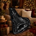 thumbnail image 3 of Moon Priestess with Two Big Cats, Gothic Celestial Style for Feline Lovers, Sacred Animal Scene and Halloween Gift, Soft Flannel Blanket for Bedroom, Home Decor, 3 of 9