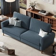 thumbnail image 3 of EastVita Sofa 3 Seater for Living Room Modern Boucle with Deep and Wide Armrests Wood Legs Easy Assembly Dark Blue, 3 of 7