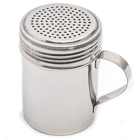 

Stainless Steel Dredge Shaker 10 Oz Ideal For Salt Spice Sugar Flour (1 10 oz With Handle)